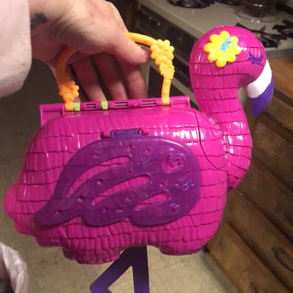 Pink Flamingo 🦩 Polly Pockets Beach Set with Tons of accessories - Picture 17 of 17